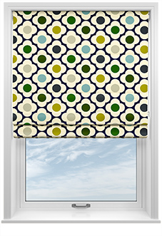 Orla Kiely Spot Flower, Blue Multi - Roman Blind